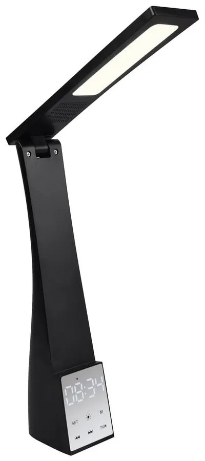 Matt fekete LED asztali lámpa időzítő funkcióval (magasság 45 cm) Linus – Trio