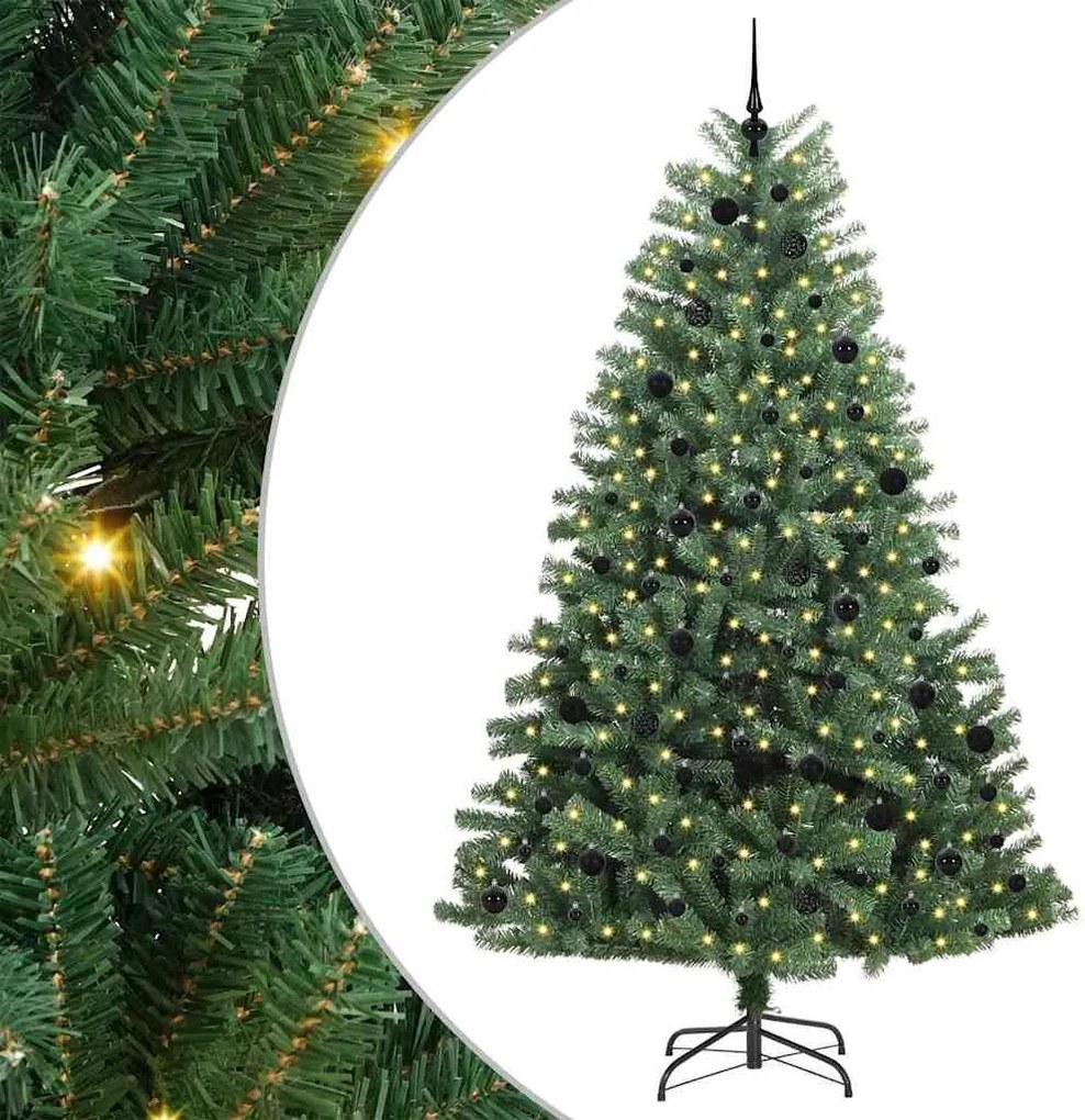 vidaXL Műanyag Hajtogatós Karácsonyfa Zöld 240 cm PVC és fém