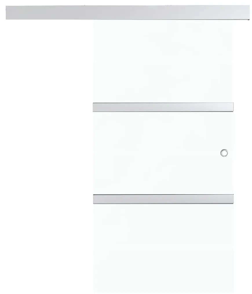 Ezüst ESG üveg és alumínium tolóajtó puha ütközőkkel 90x205 cm