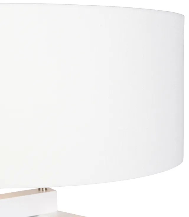 Állólámpa állvány fehér fa fehér árnyékolóval 50 cm - Puros