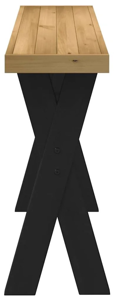 konzolasztal NOAIN X alakú lábak 120x30x75 cm tömör fa fenyőfa