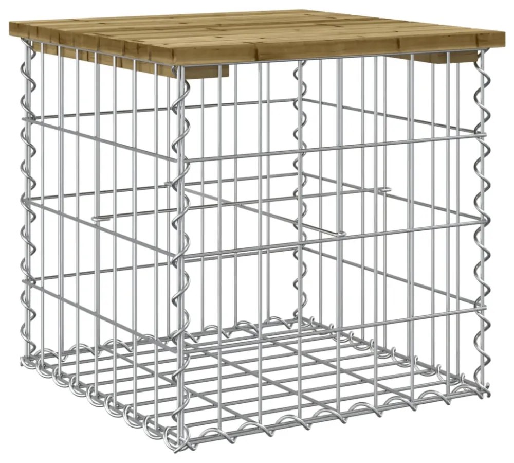 impregnált fenyőfa gabion kerti pad 43 x 44 x 42 cm