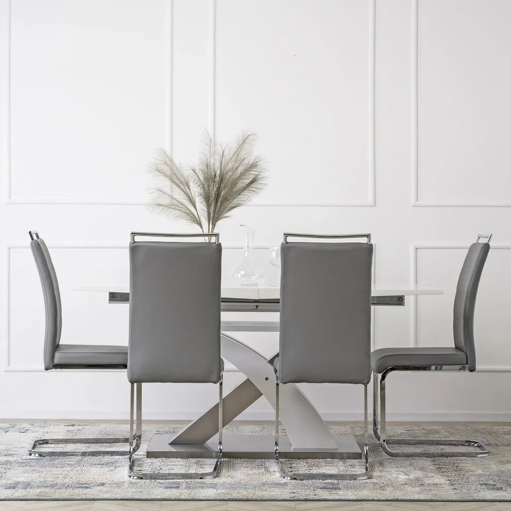 Szánkótalpas Étkezőszék Szürke Eco-bőr Kárpittal. LOCA 2