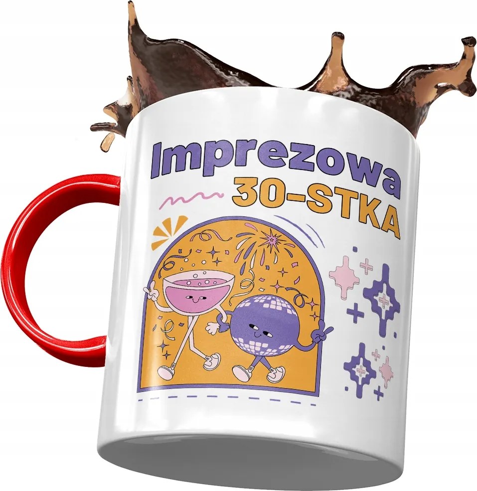 Piros Bögre Születésnapra 30 30. 30-as Ajándék Nyomtatott Fotóval