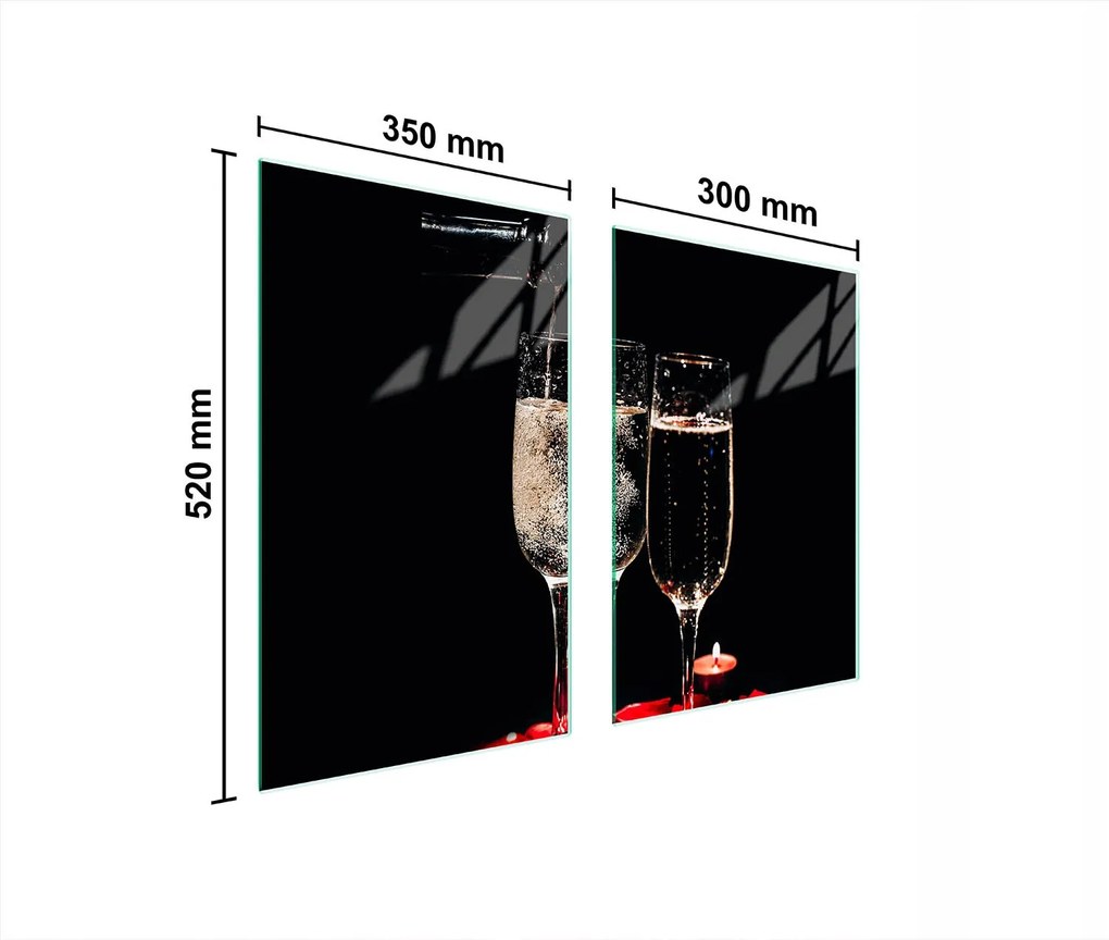 Üveg Konyhai Védőlap 65x52 Bor