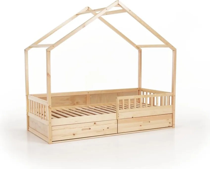Montessori ágy, 90x200, természetes, tömör, BIANKA