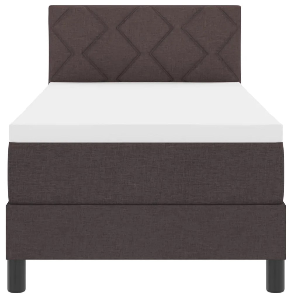 Box spring ágy matraccal Sötétbarna 80x200 cm Szövet