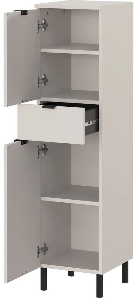 Krémszínű magas-keskeny fürdőszoba szekrény 30x120 cm Arcena – Germania