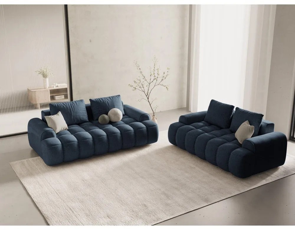 Sötétkék kanapé 200 cm Linz – Cosmopolitan Design