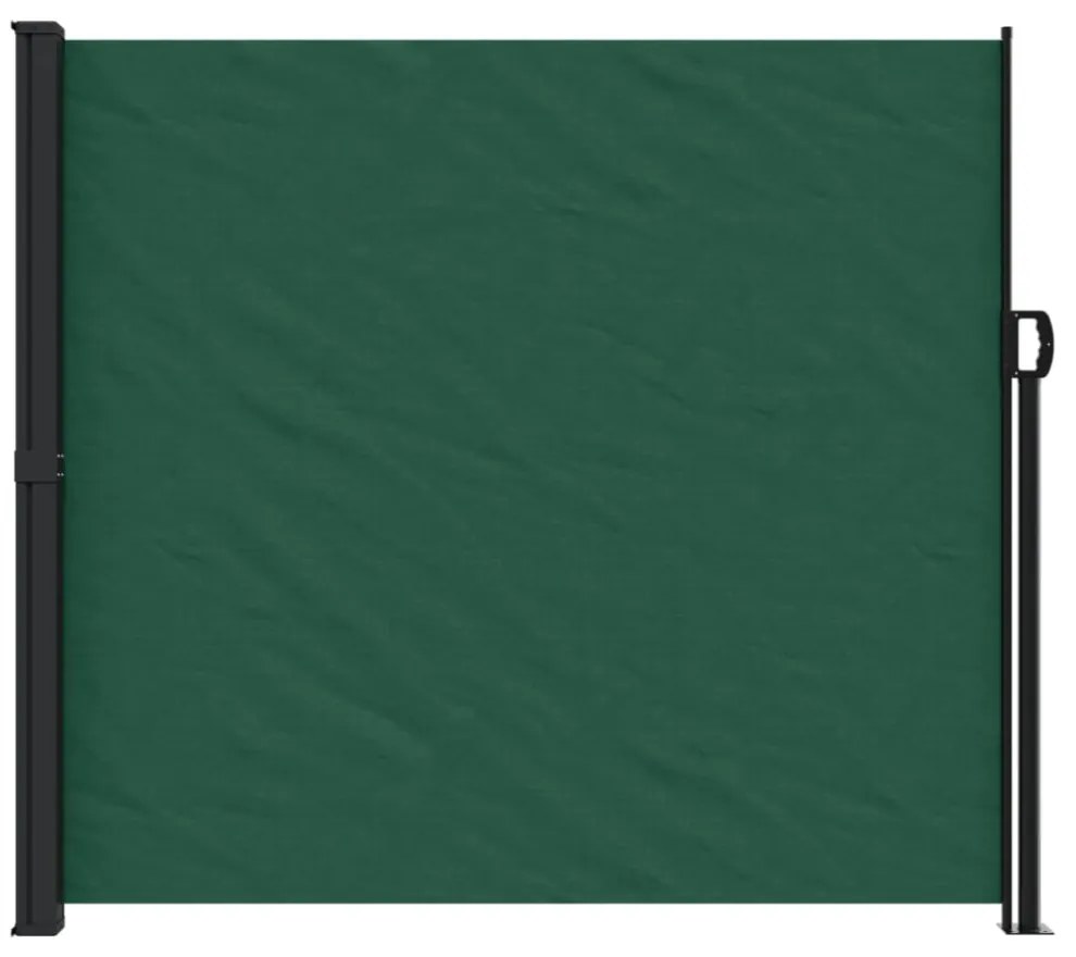 sötétzöld behúzható oldalsó napellenző 180 x 500 cm