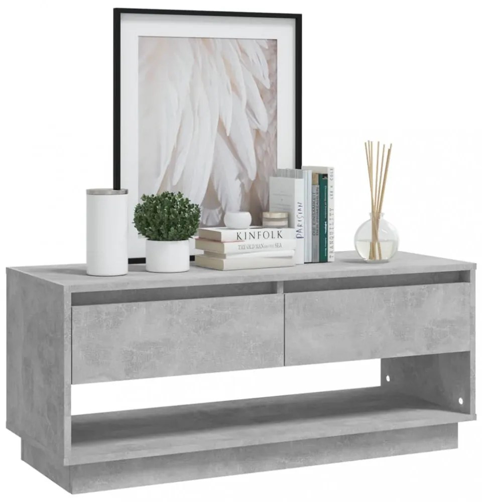 betonszürke szerelt fa TV-szekrény 102x41x44 cm