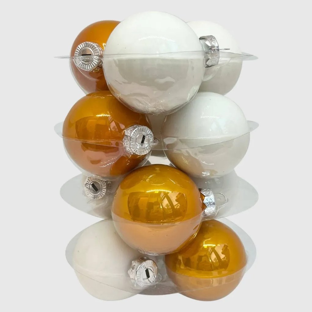 Barokk üveg karácsonyi gömb szett 12*6cm