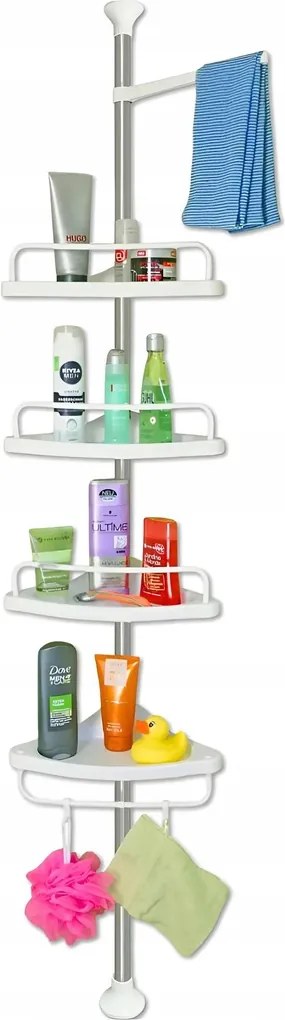 Fürdőszobai Sarokpolc Zuhanyhoz Teleszkópos Állítható Polc 305 CM