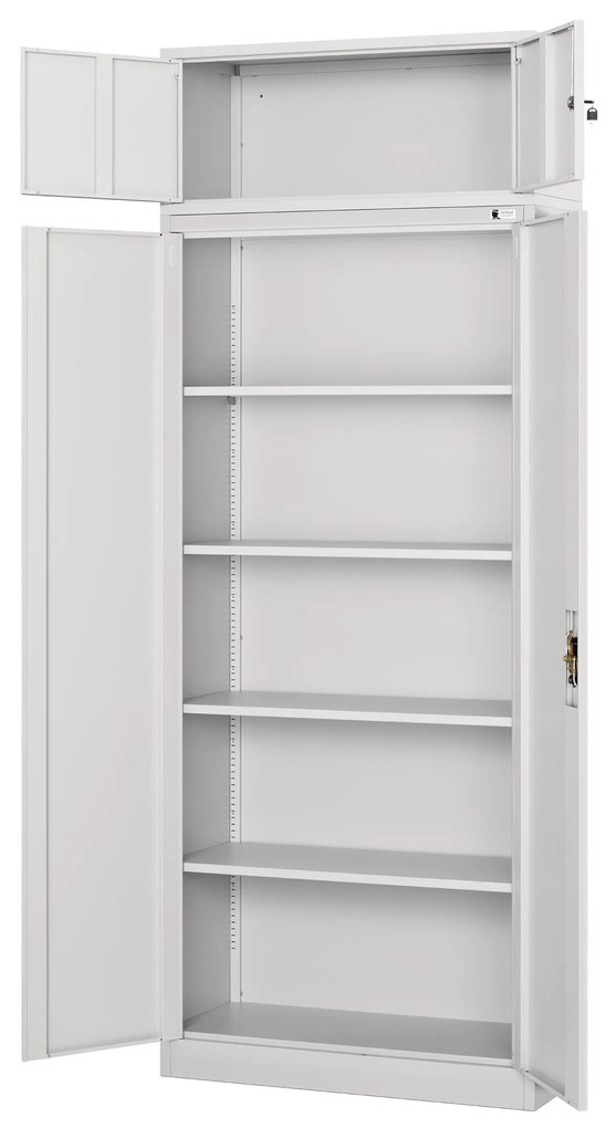 Felsőszekrény iratszekrényre EWA, 900 x 380 x 400 mm, szürke