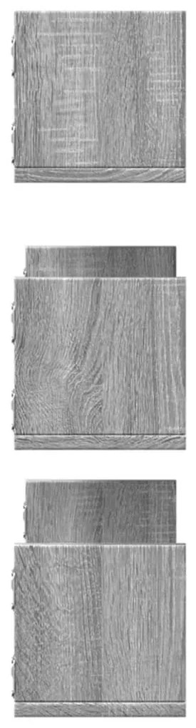 3 db szürke sonoma színű szerelt fa fali polc 58 x 18 x 18 cm