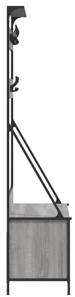 szürke sonoma ruhafogas cipőpolccal 100x41x184 cm