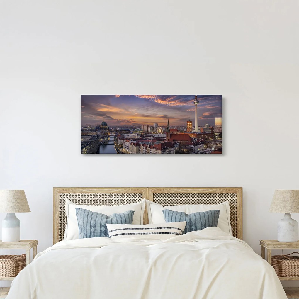Kép - Naplemente Berlin felett (120x50 cm)