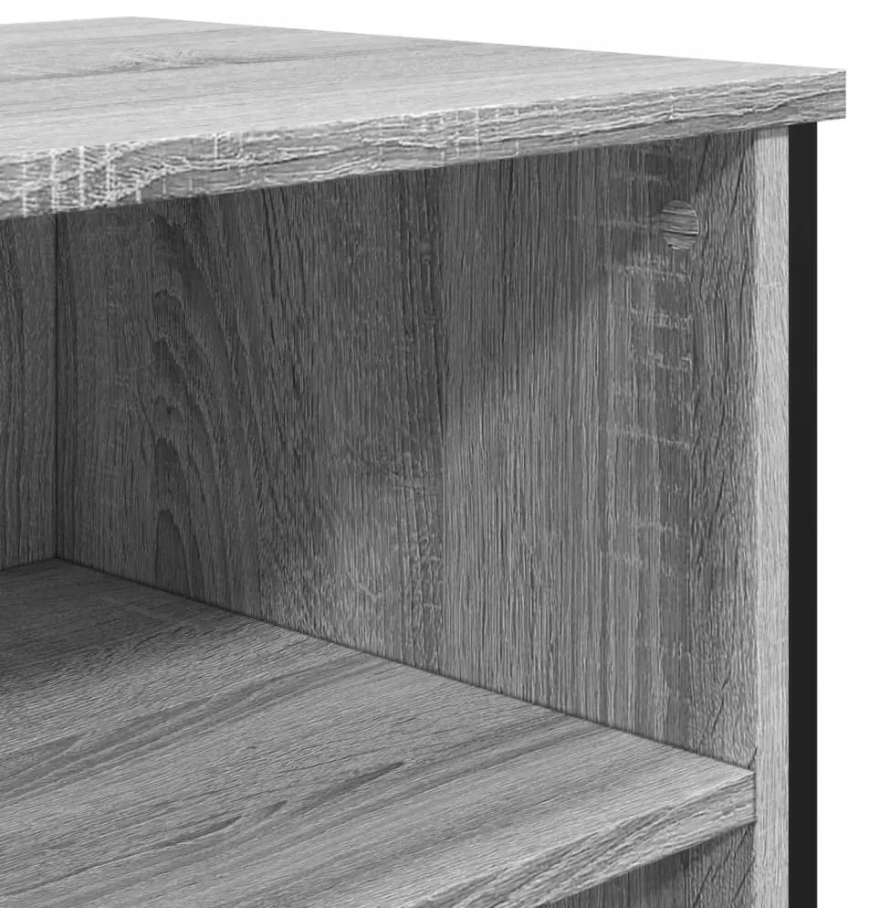 szürke sonoma színű szerelt fa tálalószekrény 91x35,5x74,5 cm