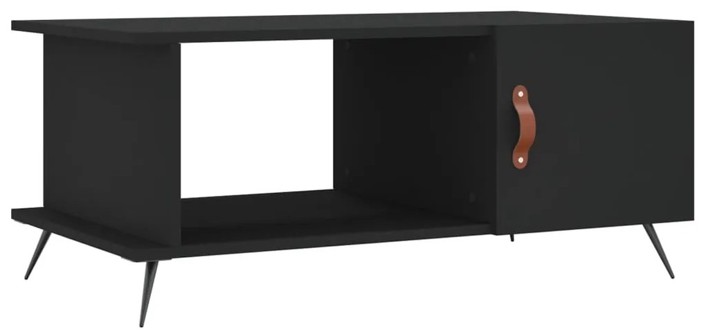 Fekete szerelt fa dohányzóasztal 90 x 50 x 40 cm