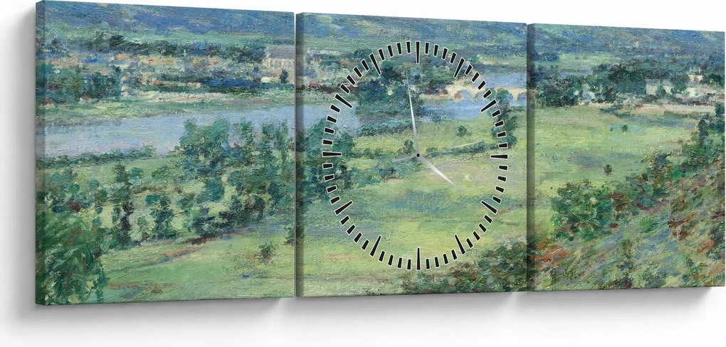 Kép - Theodore Robinson, The Valley of the Seine, From the Hills of Giverny, reprodukciók (órával) (90x30 cm)