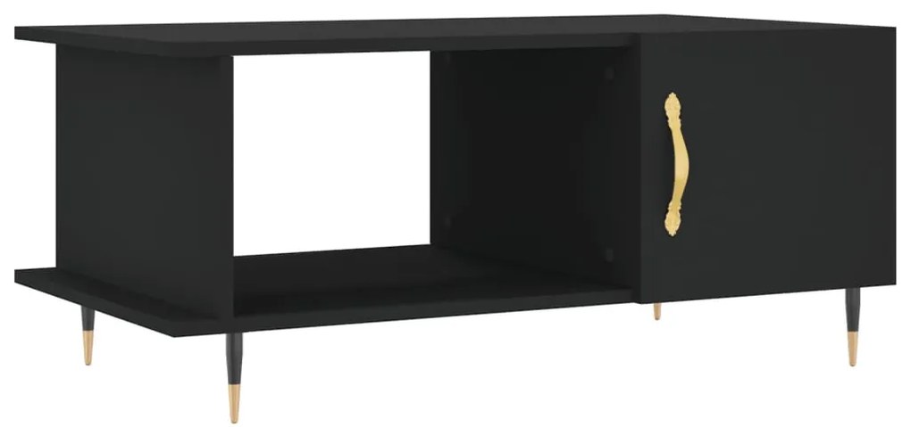 Fekete szerelt fa dohányzóasztal 90 x 50 x 40 cm
