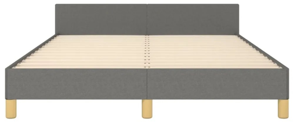 sötétszürke szövet ágykeret matrac nélkül 140 x 190 cm