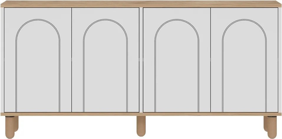 Fayron komód, zafír tölgy-fehér, 150 cm