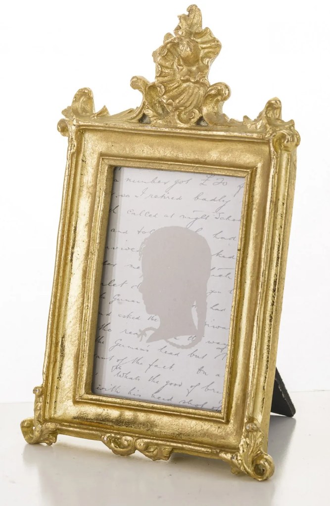 Palotakertek design képkeret, műanyag, aranyszínű, 16×10×1,5–7 cm