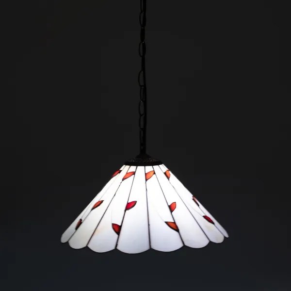 Brilagi - láncos Tiffany-vitrázs csillár FOLIA 1xE27/60W/230V átm. 40 cm
