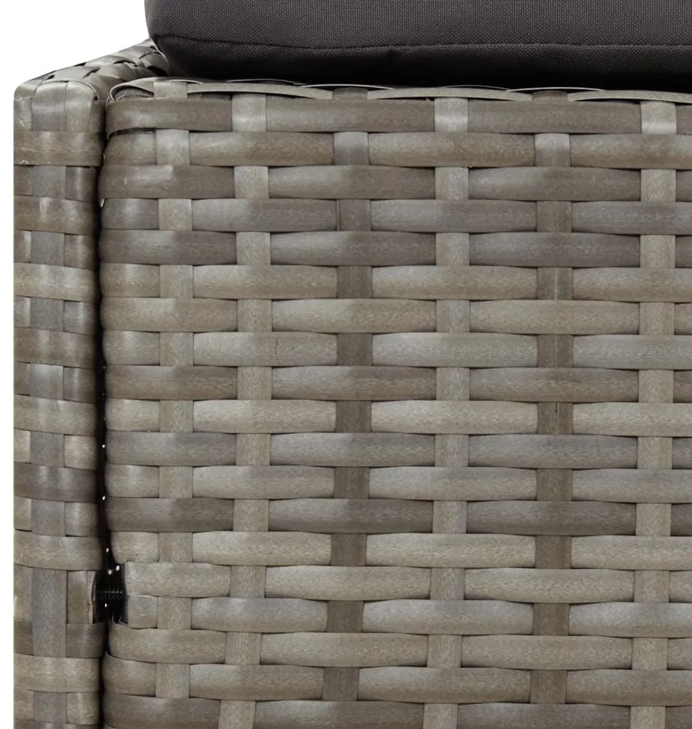 szürke polyrattan napágy összecsukható tetővel 200x114x128 cm