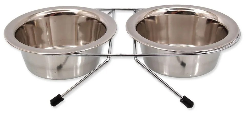 Rozsdamentes acél tálka szett állvánnyal kutyáknak ø 13 cm Dog Fantasy – Plaček Pet Products