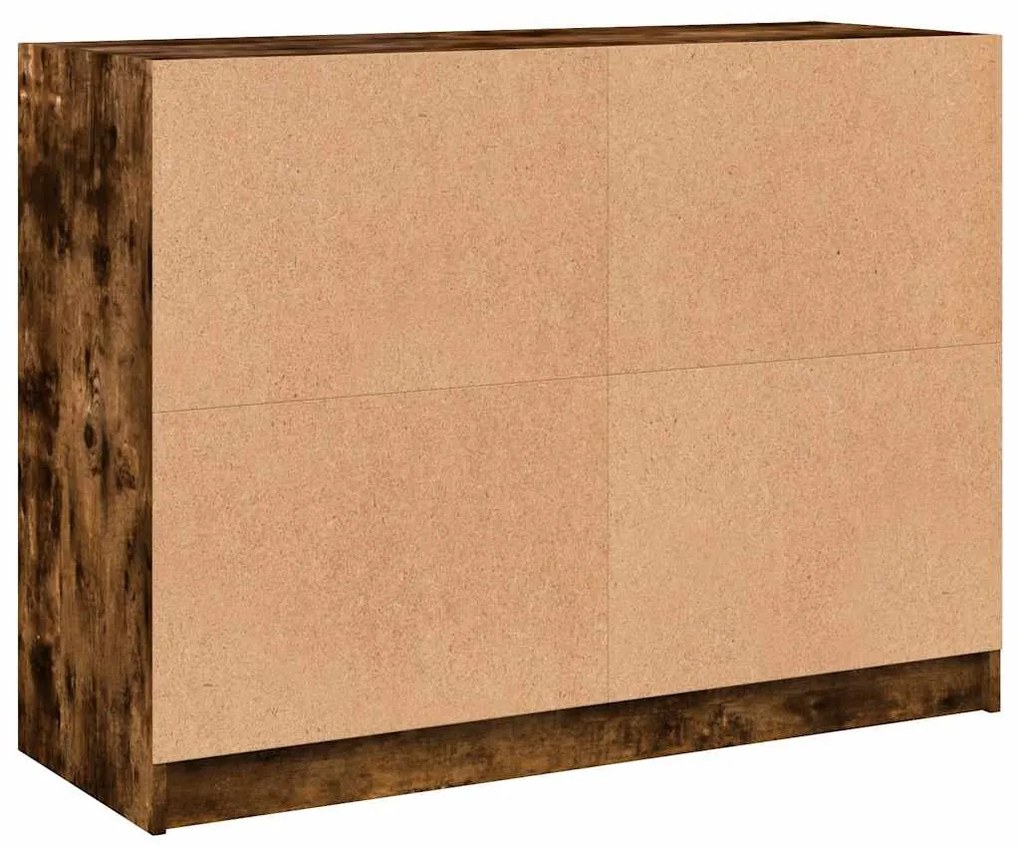 füstös tölgy színű szerelt fa tálalószekrény 102x37x75,5 cm