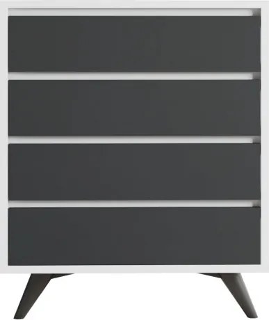 Suvera komód, fehér-antracit, 70 cm