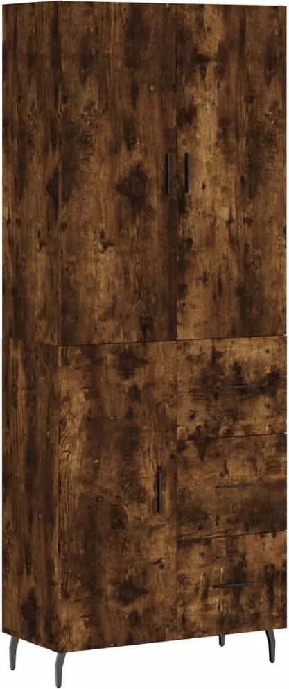 vidaXL füstös tölgy színű szerelt fa magasszekrény 69,5 x 34 x 180 cm