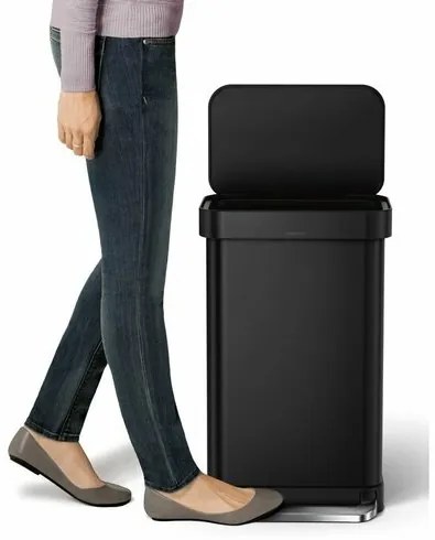 Simplehuman Téglalap alakú pedálos szemetes 45 l,fekete