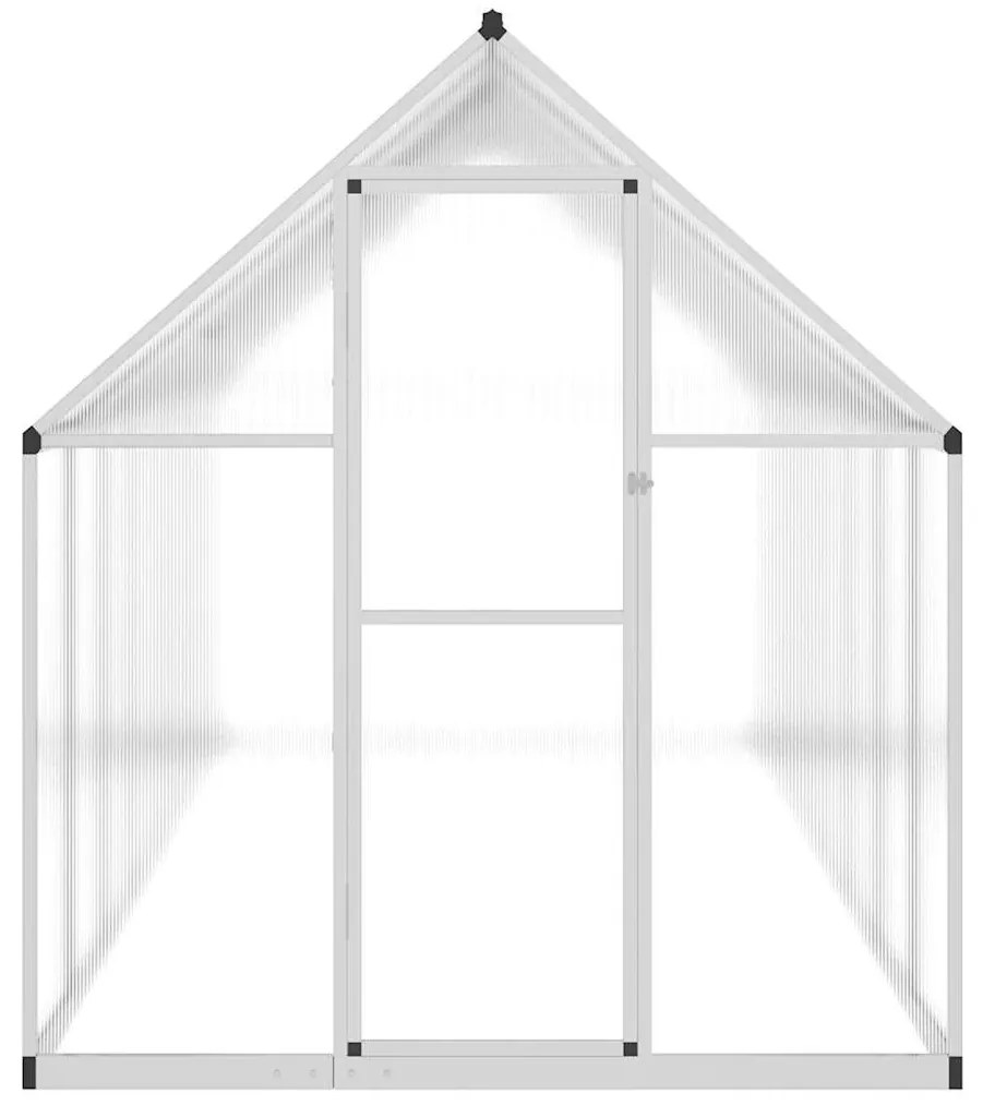 ezüstszínű alumínium melegház alapvázzal 445x169x195 cm