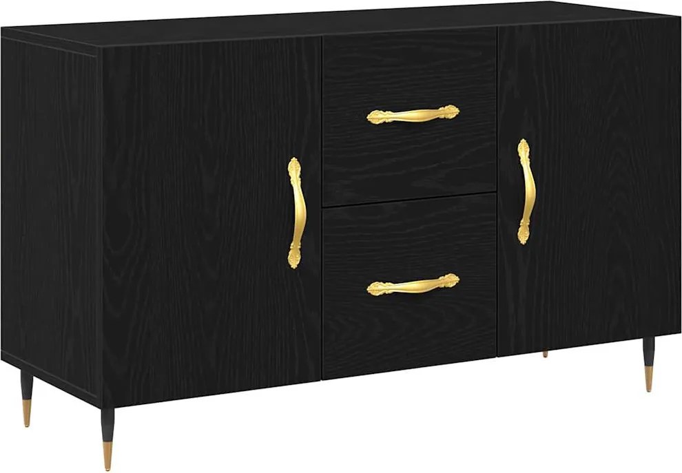 vidaXL Széf fiókkal Fekete tölgy 100 x 36 x 60 cm Faanyag