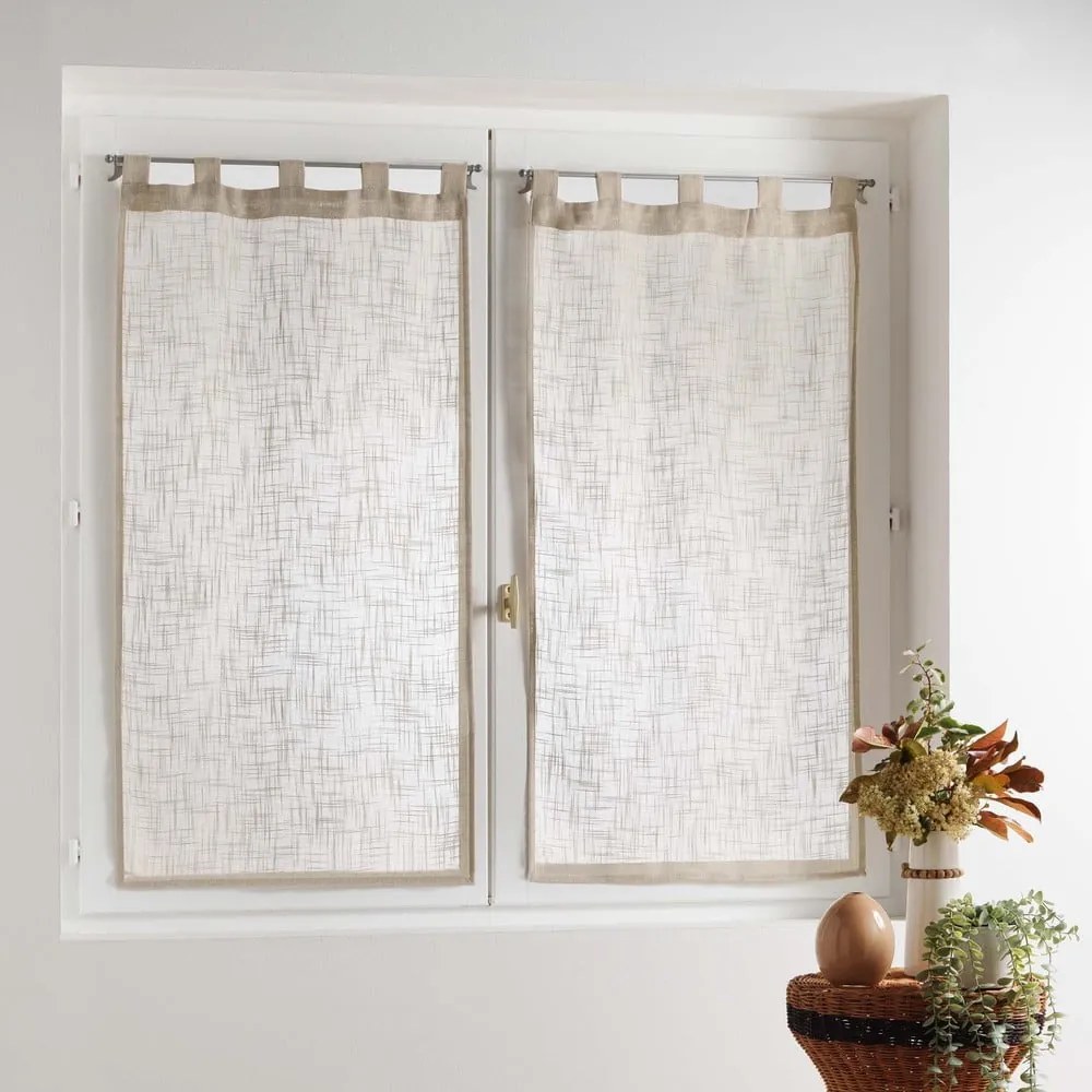 Barna átlátszó függöny szett 2 db-os 60x90 cm Haltona – douceur d'intérieur