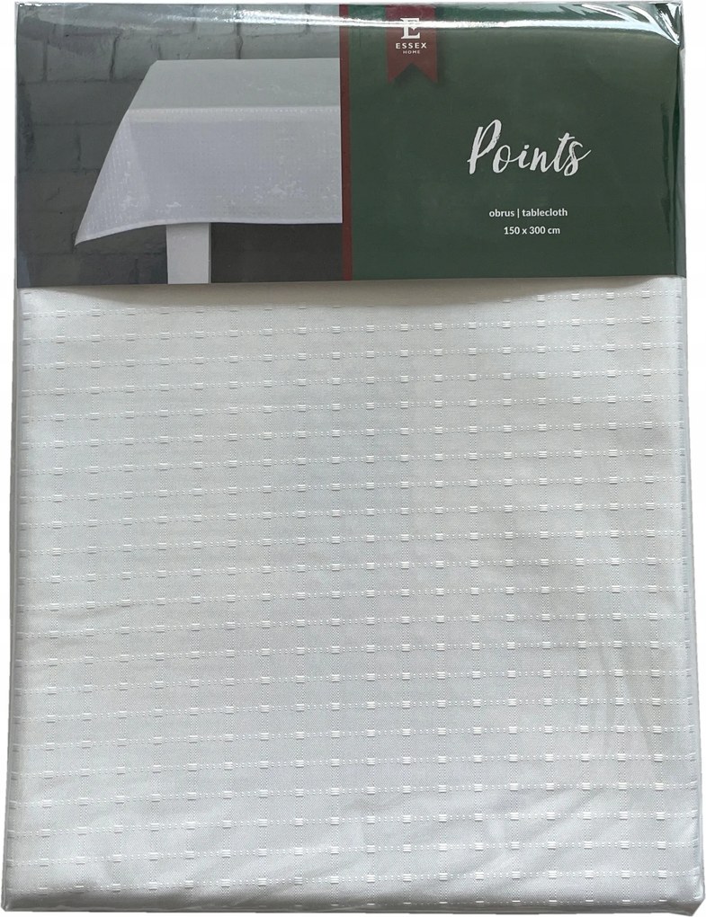 Fehér abrosz 145x220 cm dombornyomott mintával abrosz apró négyzetekkel