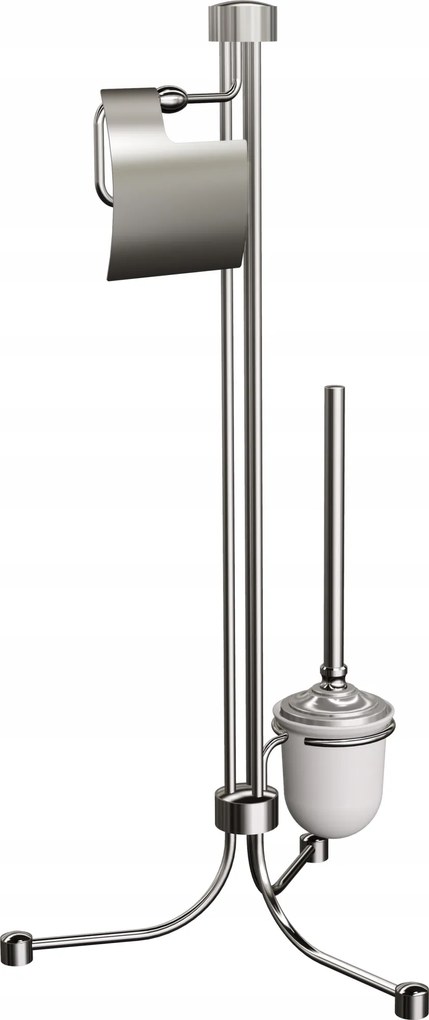 Papír- és WC-kefetartó állvány szabadon álló rozsdamentes acél Andex Z04