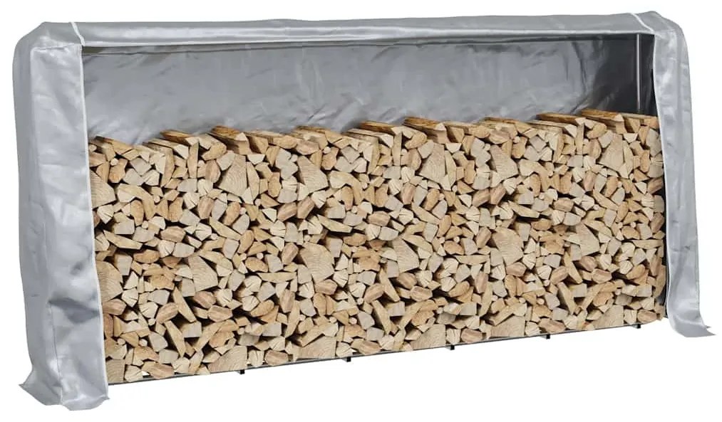 Tűzifa állvány esővédővel 300x25x150 cm Horganyzott acél