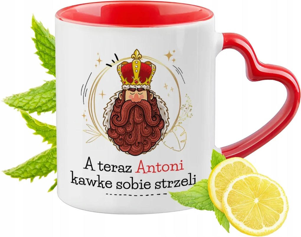 Antalnak Piros Bögre Szív alakú Füllel Ajándék