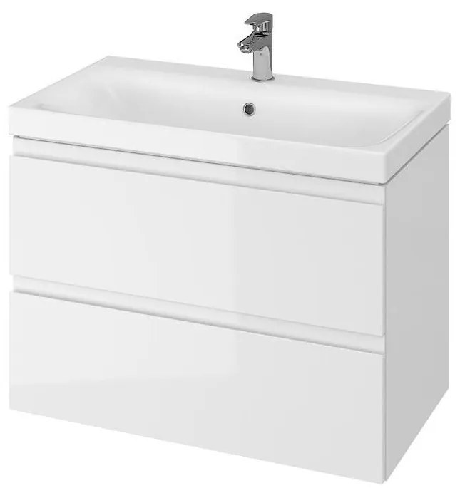 Cersanit S801-221-DSM - Falra szerelhető MODUO 80 cm széles fürdőszobaszekrény mosdóval, fehér
