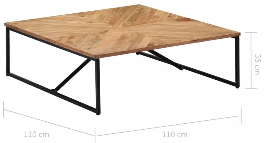 tömör akácfa dohányzóasztal 110 x 110 x 36 cm
