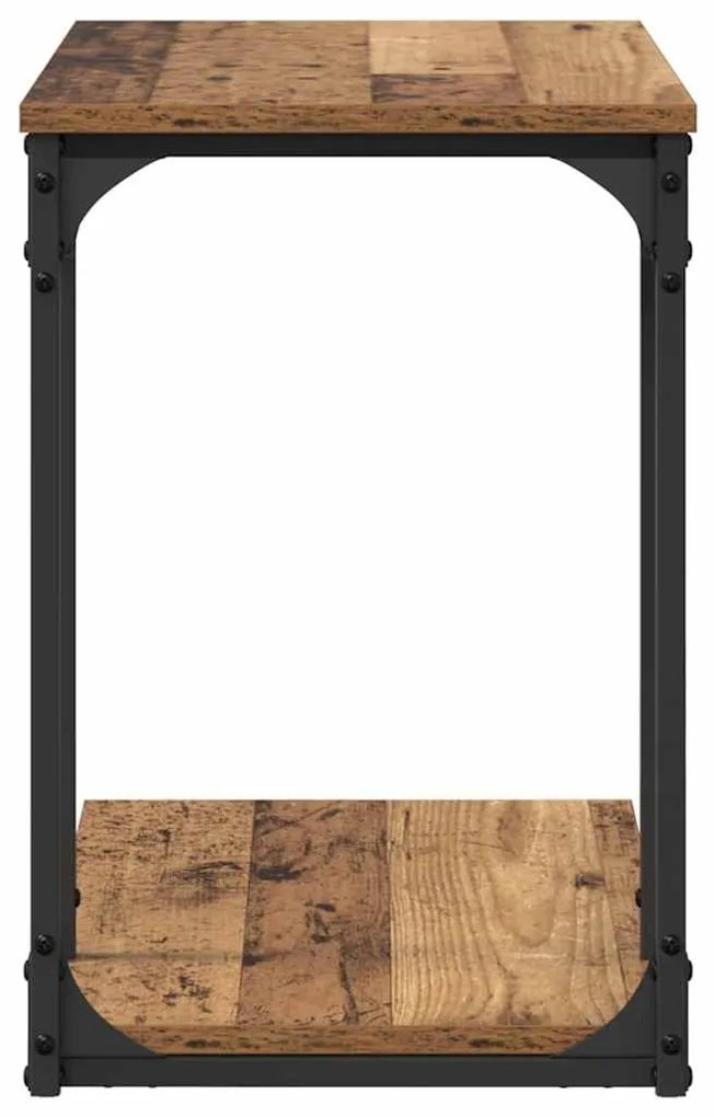 Oldal asztal polcokkal Régi fa 50 x 35 x 52 cm Faanyag