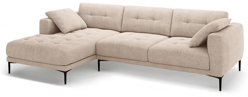 Világosbarna sarokkanapé (bal oldali-heverő résszel) Bemy – Micadoni