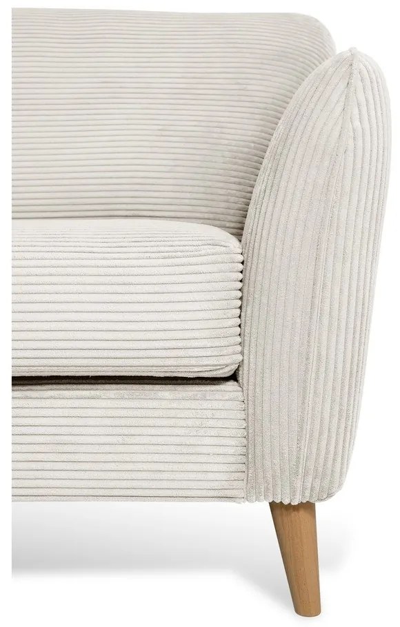 Fehér kordbársony sarokkanapé (bal oldali) Paris – Scandic