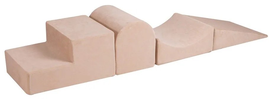 Krémszínű bársony habszivacs játszótér 4 db-os magasság 30 cm 45x193 cm Montessori – Meowbaby
