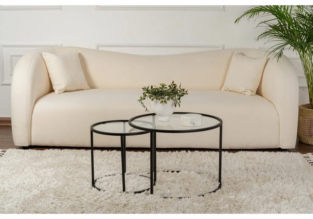 Aurum Black dohányzóasztal szett 60 cm, 2 db