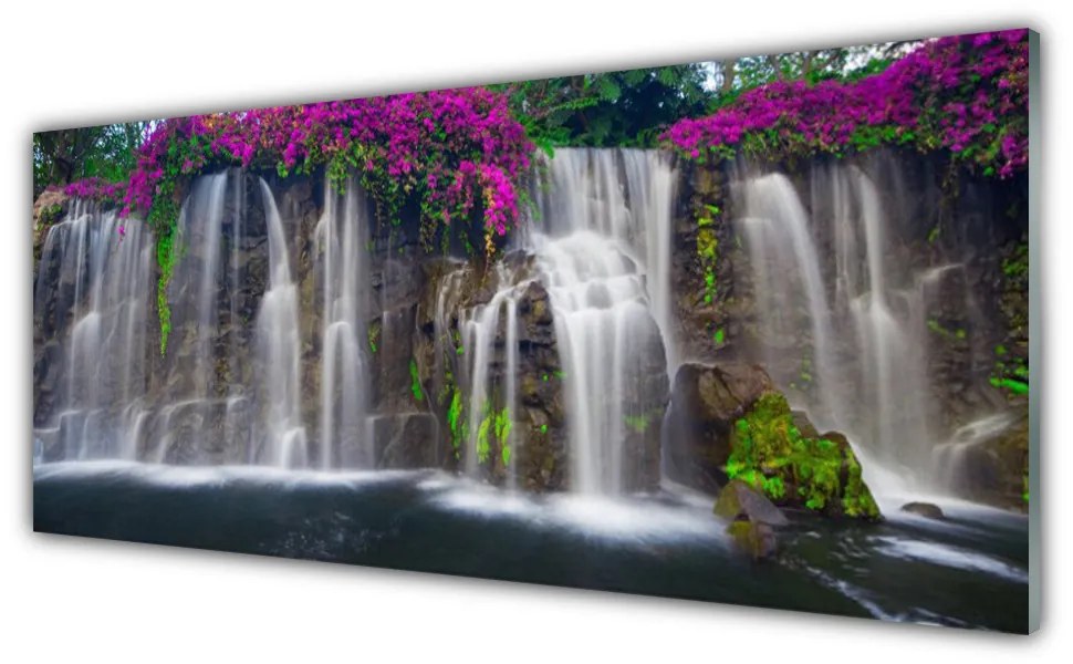 Fali üvegkép vízesés Természet 100x50 cm